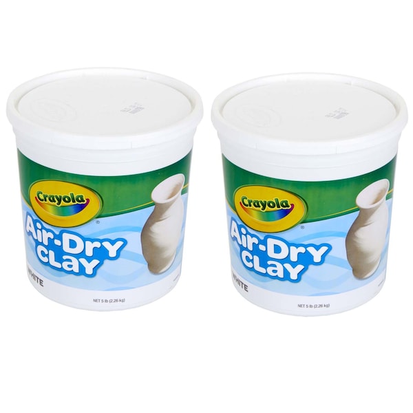 Air-Dry Clay, White, 5 lb Tub, PK2